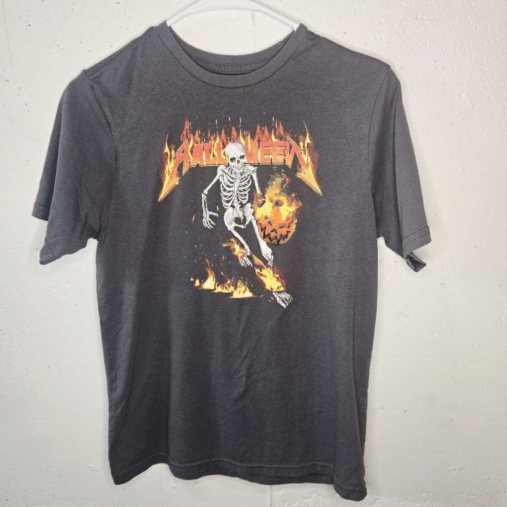 Graphic Skeleton Print Gray T-Shirt